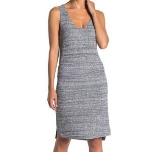 Susina Marled Knit Sleeveless Tank Sweater Dress Black Gray Women's XS Med Large